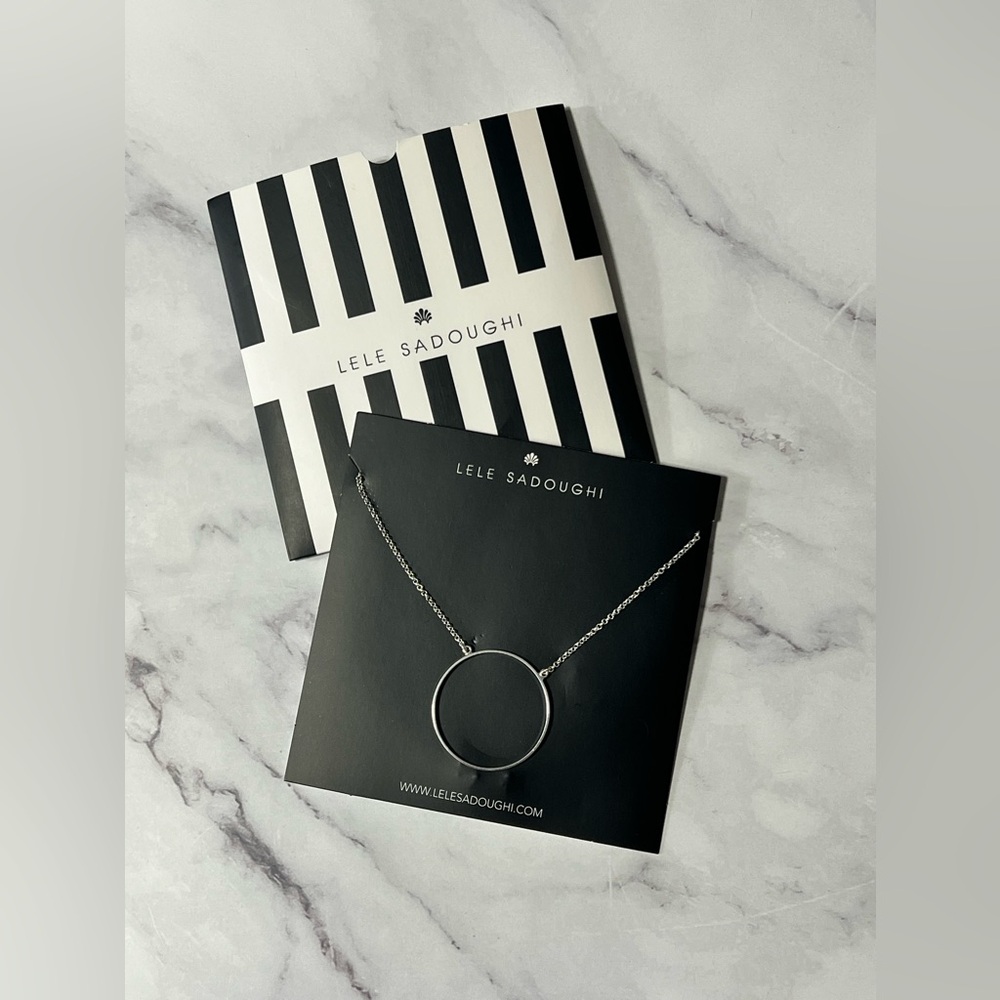 NWT - Lele Sadoughi Silver Circle Necklace